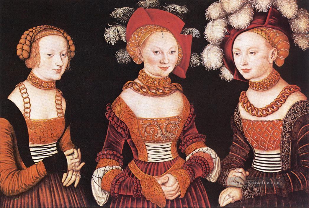 sächsische Prinzessinnen Sibylla Emilia und Sidonia Renaissance Lucas Cranach der Ältere Ölgemälde